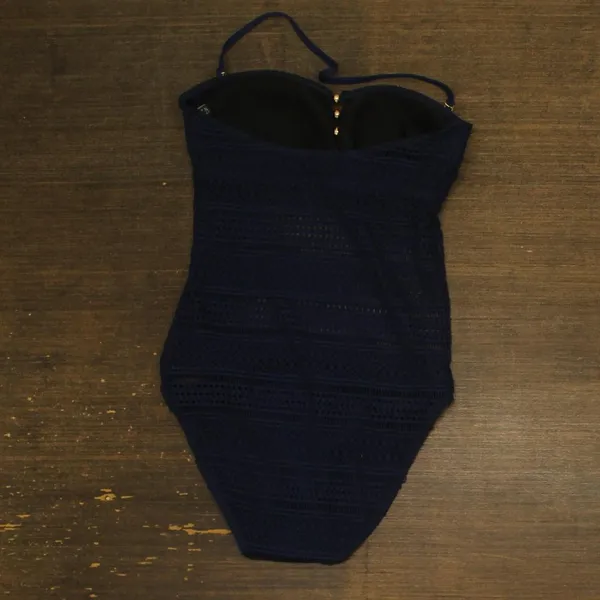 NEW Lauren By Ralph Lauren Strapless One Piece Swimsuit Bright Indigo Blue 6 - Image 2