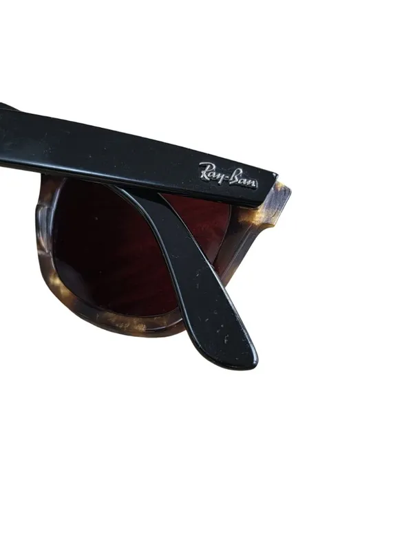 Ray-Ban Wayfarer RB2140 Sunglasses Tortoise Frame Red Lenses Italy Handmade - Image 3