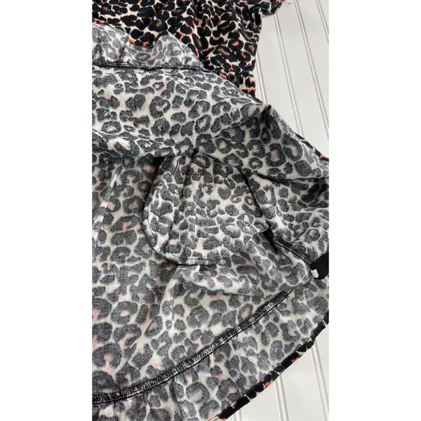 Who What Wear Animal Print Linen Blend Square Neck Puff Sleeve Mini Dress XL - Image 5