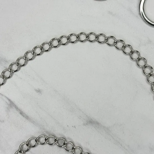 Rhinestone Open Hoop Circle Silver Tone Chain Link Belt One Size (OS) ✨ - Image 9