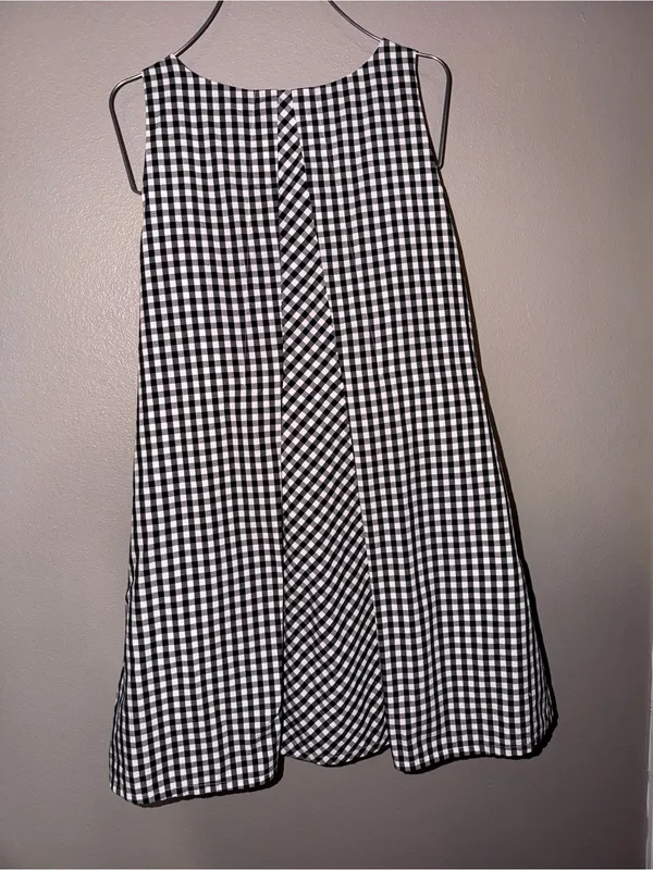Vineyard Vines Black and White Gingham Sleeveless Mini Dress - Image 4