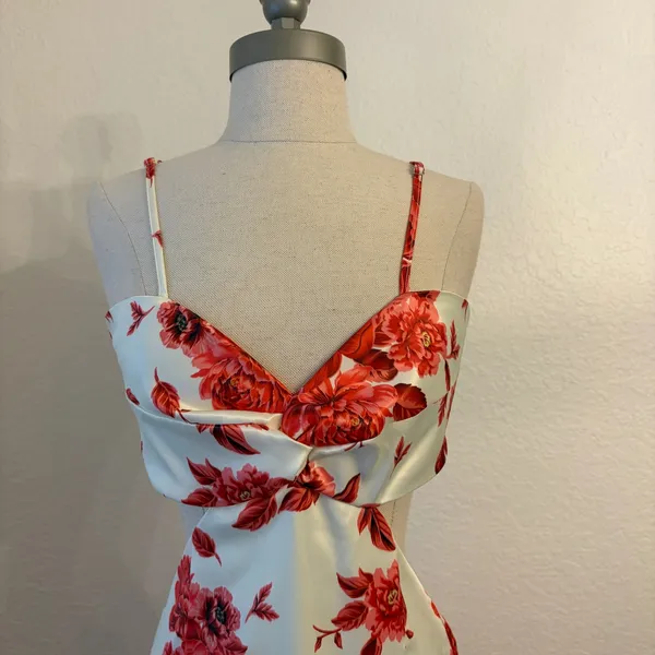 Peppermayo Rosie Satin Maxi Dress 6 Rosa Floria Floral Cutout Backless‎ - Image 7
