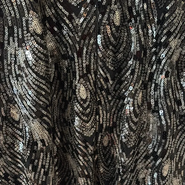 Lulu’s Black and Silver/Gold Sequin Evening Dress - Image 9