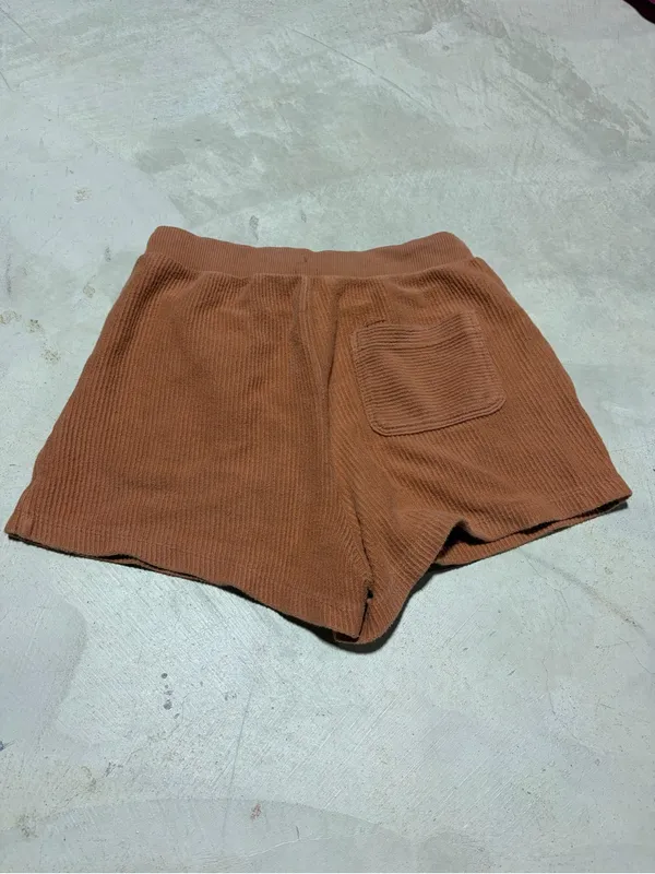 Aerie Rust Ribbed Drawstring Lounge Shorts medium - Image 4