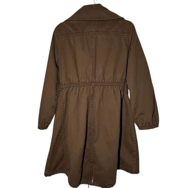 Anthropologie M Jacket Anorak Trench Coat Field Jacket Cargo Brown Mid Length - Image 4