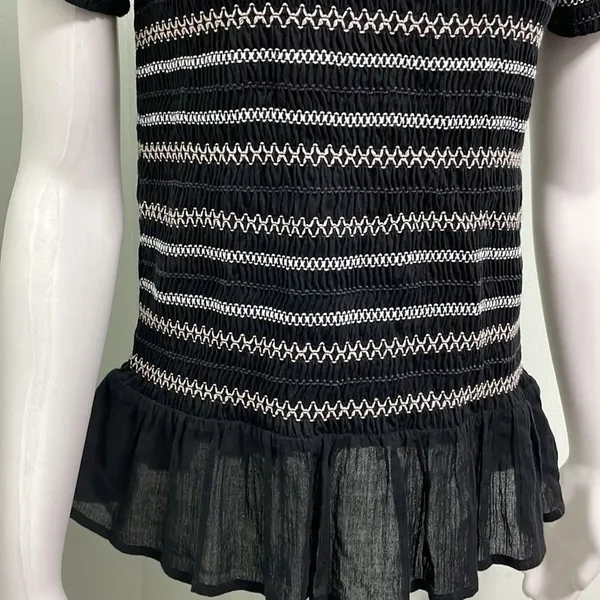 ANTHROPOLOGIE Meadow Rue Smocked Peplum Top - Image 4