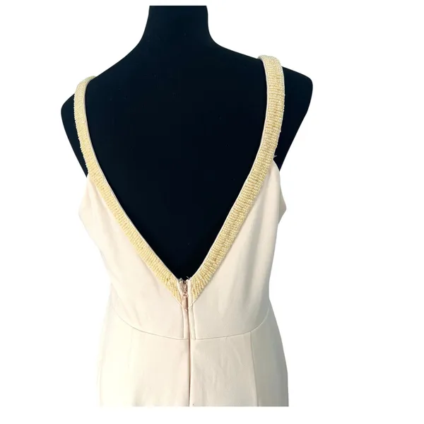 LULU's | XL | Infinite Glory Maxi Dress Beaded Butter Yellow Long Formal V Neck - Image 5