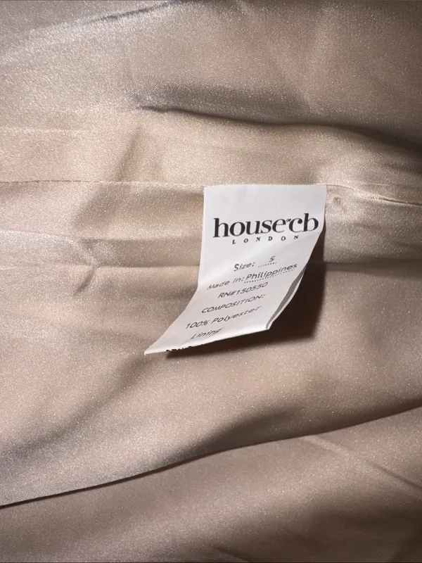 NWOT HOUSE OF CB Costanza vintage cream satin Maxi Dress sz S - Image 9