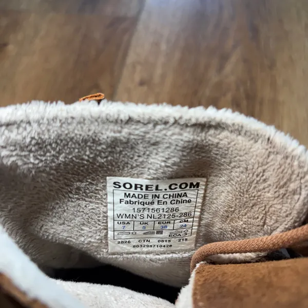 Sorel Fancy Lace II Womens size 7 Boots Brown Waterproof Leather Lace Up Duck - Image 3