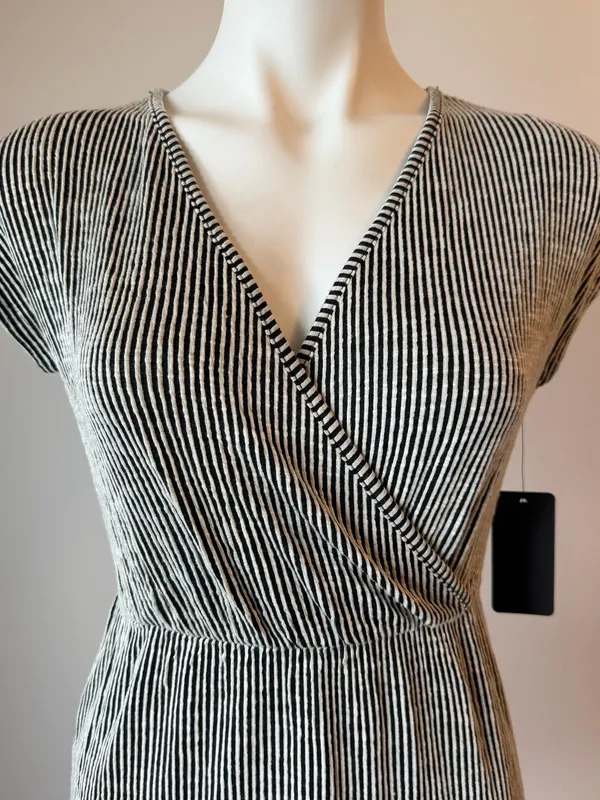Caution to the Wind Striped Wrap Midi Dress - Image 2