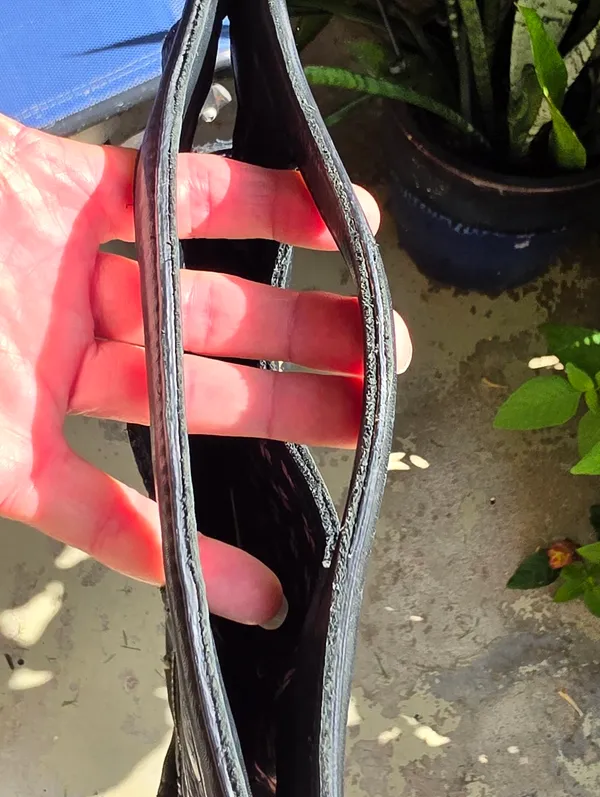Lucky Brand Black Leather Fold Over Purse NO Shoulder Strap - Image 3