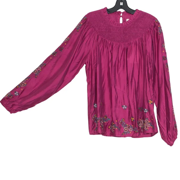 NWT Savanna Jane Top Boho Peasant Embroidered Floral Flowy Western Cottagecore L - Image 2