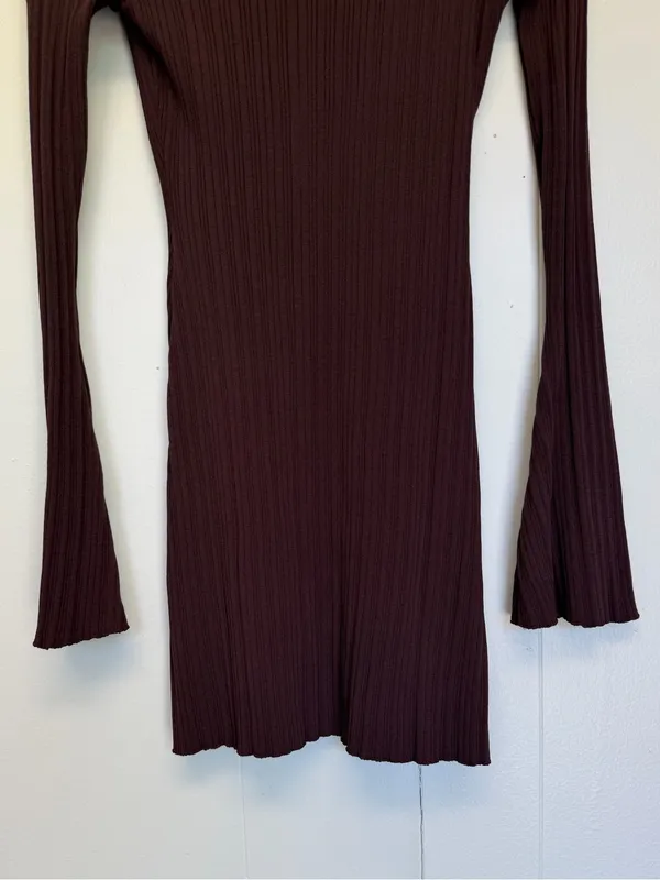 NWT BRONZE SNAKE Maven Brown Long Sleeve Mini Dress S/M Small Medium - Image 4