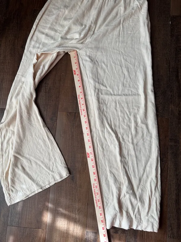 Double Zero Cream Wide Leg Pants - Image 4