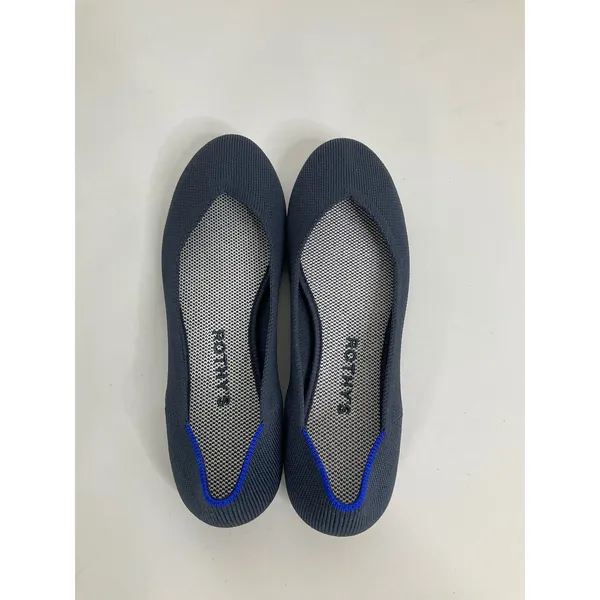 Rothys The Flat Navy Solid Round Toe Knit Ballet Flats‎ Womens 6 001-294 - Image 5