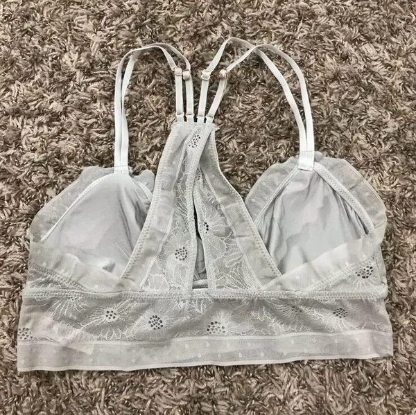 Aerie floral lace strappy bralette with ruffled edges - Image 7