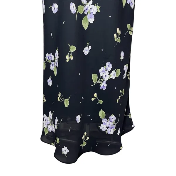 Y2K Vintage JKLA Dark Floral High Waist Tie Back Maxi Skirt Whimsigoth - Image 5