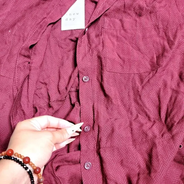 A New Day‎ Button Down Midi Dress W/ Belt - Image 4