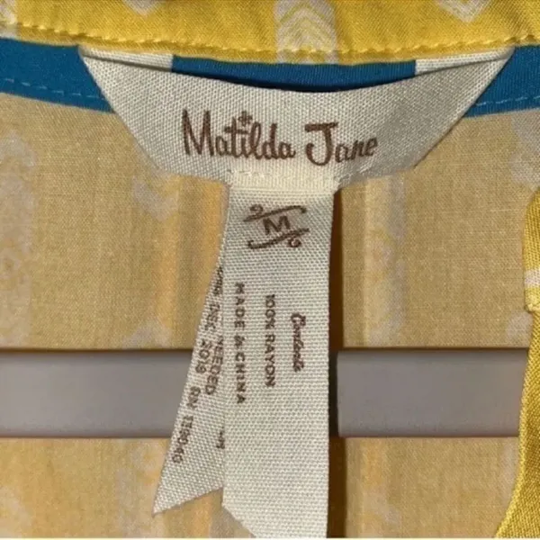 Matilda Jane Yellow Shirt Dress(Size Medium) - Image 7