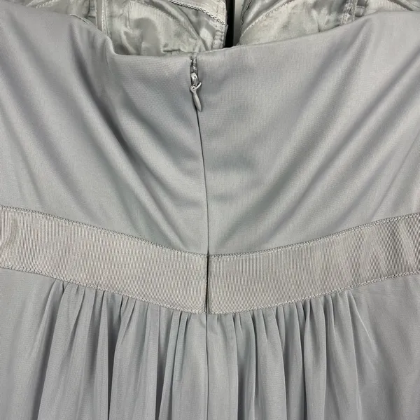 Adrianna Papell Gray Jeweled Waistband Strapless Flowy‎ Chiffon Mini Dress - Image 8