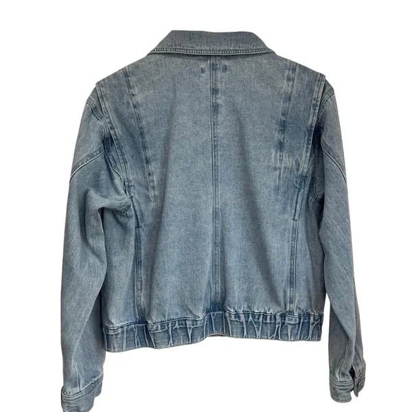 Democracy Denim Jean Jacket‎ Medium 100% Cotton Blue Cropped Classic - Image 2