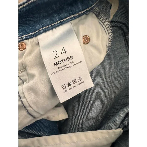 MOTHER The Stunner Ankle Fray Graffiti Girl Denim Distressed Jeans Women’s sz 24 - Image 9