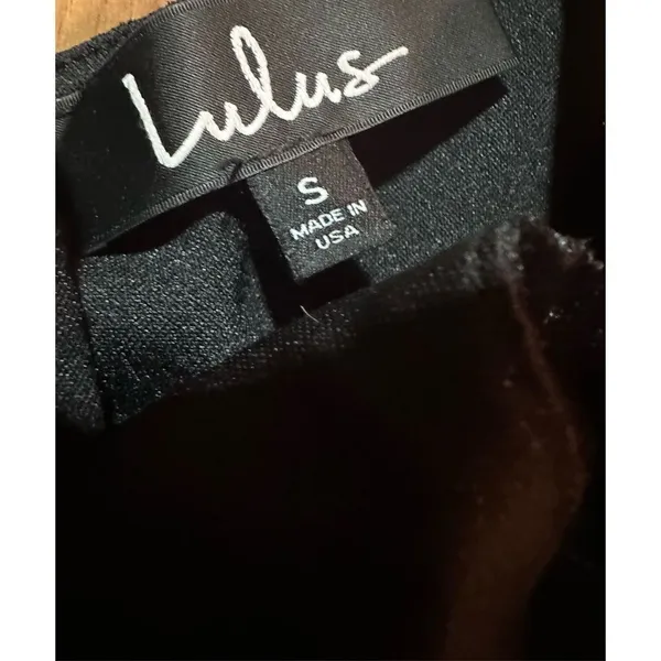 Lulus This Night Black Velvet Backless Skater‎ Dress Sz S - Image 4