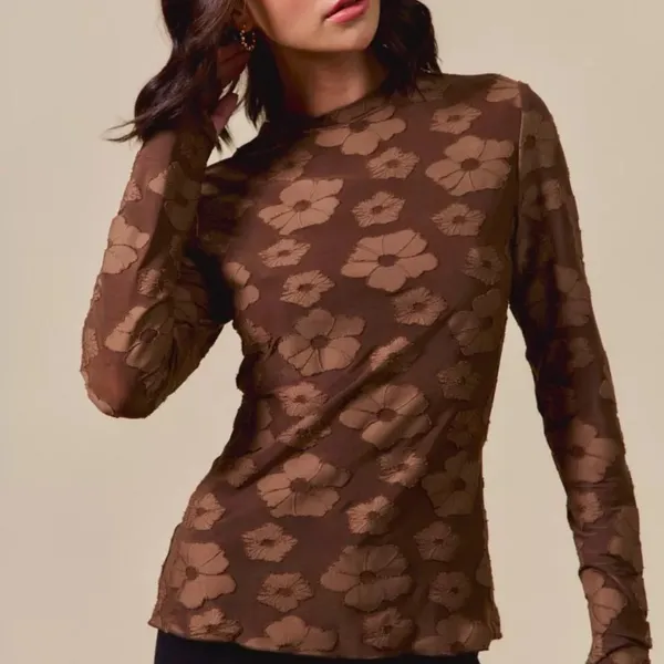 SO ME Stretched Jacquard Casual Tops‎ with Thumb Opening - Image 7