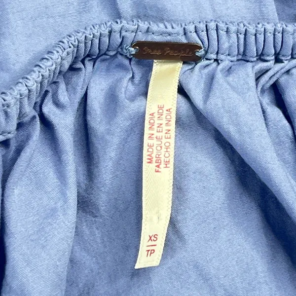 Free People Womens XS Periwinkle Blue Ruffle Strap Tiered Cotton Maxi Dress - Image 3