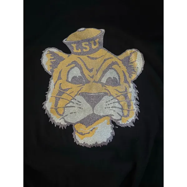 NWT! Mitchell & Ness Louisiana State University Glitter Crop Crewneck - Size L - Image 6