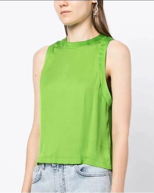 Alice + Olivia Green Zipper Back Tank Top - Image 2