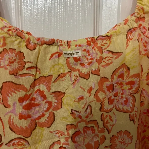 NWT Billabong x Wrangler Women's Mini Dress Yellow Orange Far &‎ Away Floral med - Image 9