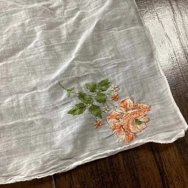 Embroidered Cotton Gauze Handkerchief - Image 2