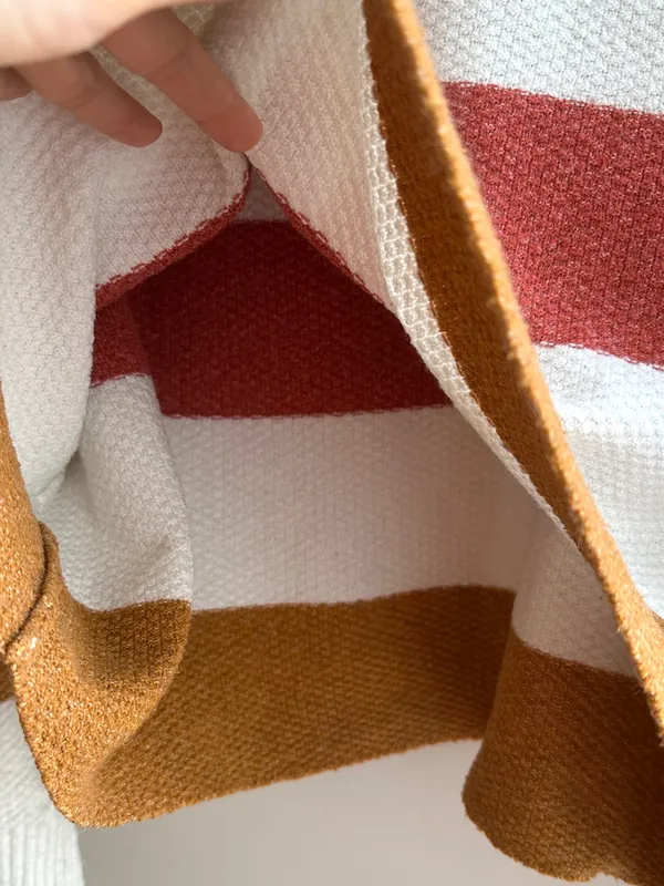 PINQUE Gina Rib Crew Neck Knit Colorblock Striped Sweater, Size Large - Image 11