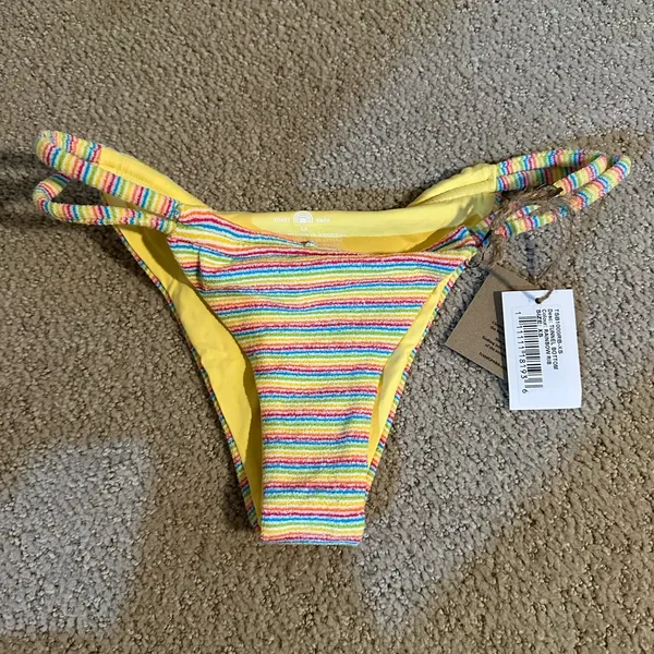 NWT Toast x Free People rainbow tunnel bikini bottoms xs - Image 2