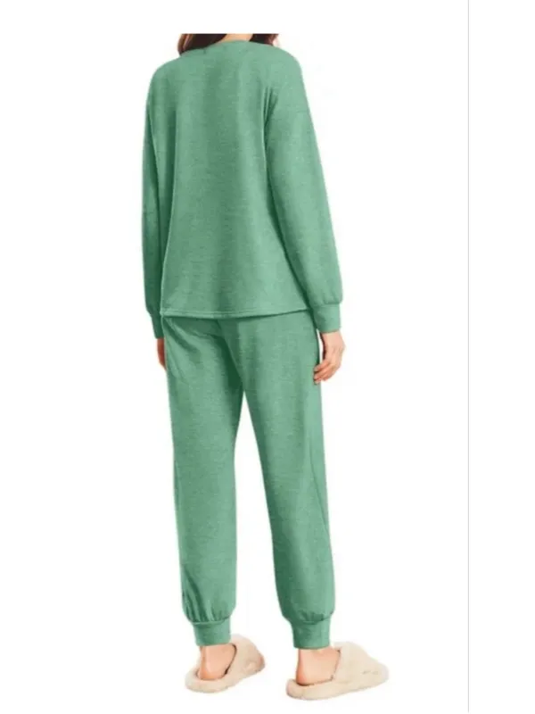 NEW Super soft Pajamas Sets Long Sleeve Top & Pants Pockets Lounge M - Image 2
