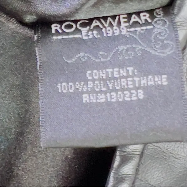 Vintage Rocawear XL Black Buttery Soft Faux Leather W/ROC Zipper Pulls & pockets - Image 15