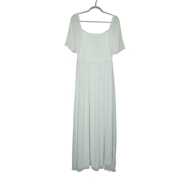 Baltic Born NEW Large Sierra Sweetheart Maxi Dress White Flutter Sleeve Bridal - Image 10