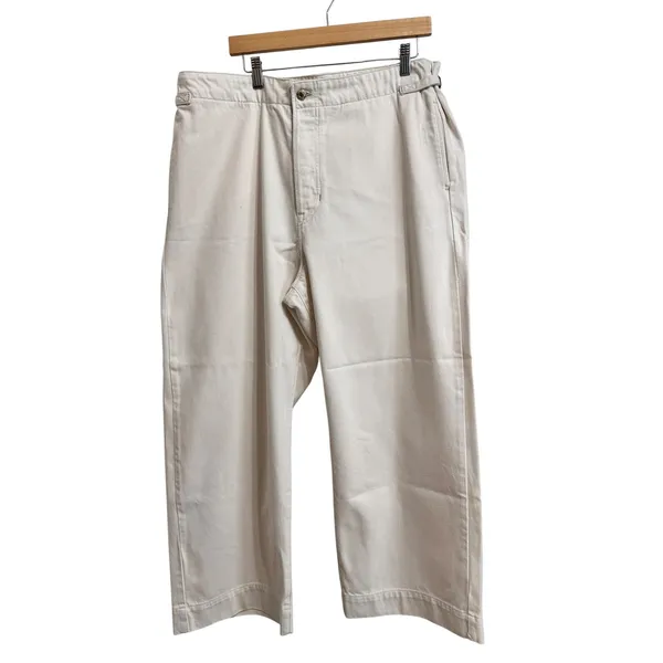 Point Sur J.crew Women's side tab trouser ecru wash pants Cotton #BY093‎ - Image 2