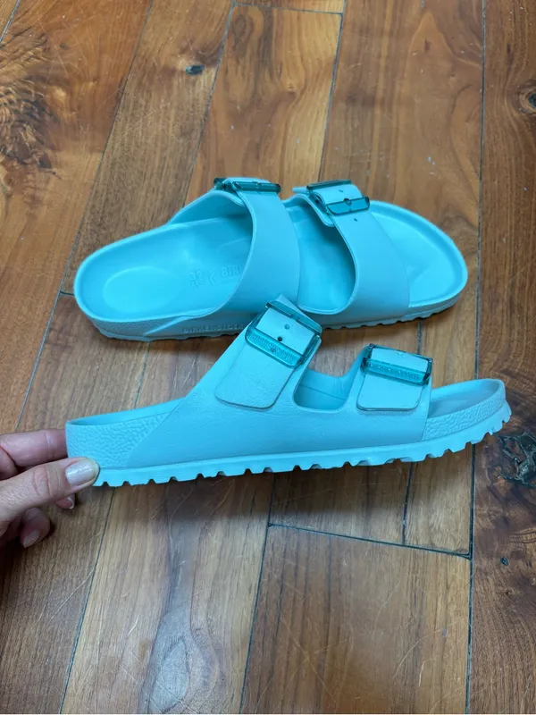 Birkenstock Women's Arizona Stealth Buckle EVA Sandals in Surf Green 39 - Image 8
