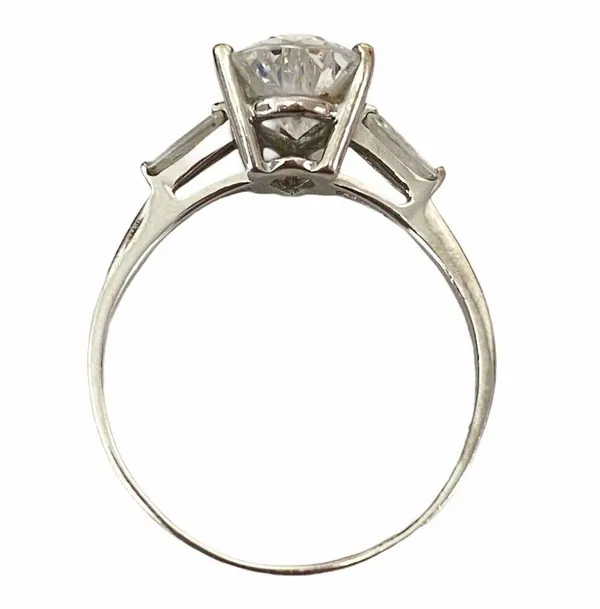 Women’s 14K Pear Shape White Gold CZ Zirconia Wedding Or Engagement Sz 10 Ring - Image 8