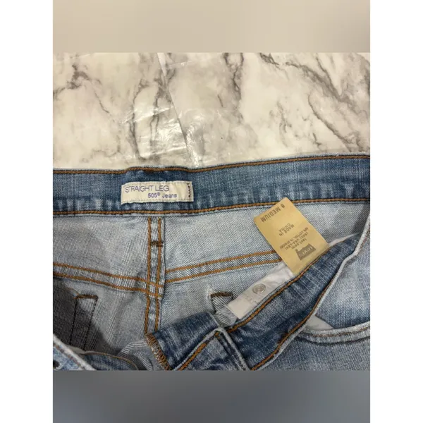 Levi's 505 distressed hem Light Wash Straight Leg Jeans size 8 casual - Image 3