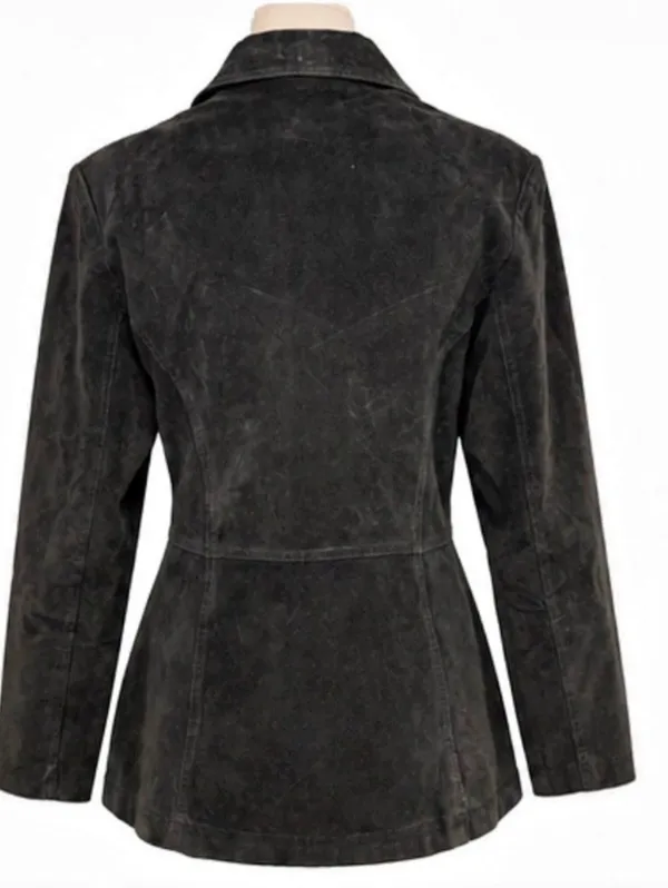 Vintage G-III Black Genuine Suede Leather Tailored Blazer Jacket M - Image 3