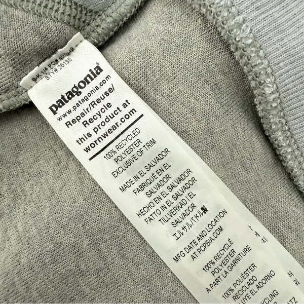 Patagonia Shearling Hoodie Full Zip Grey Sz S - Image 12
