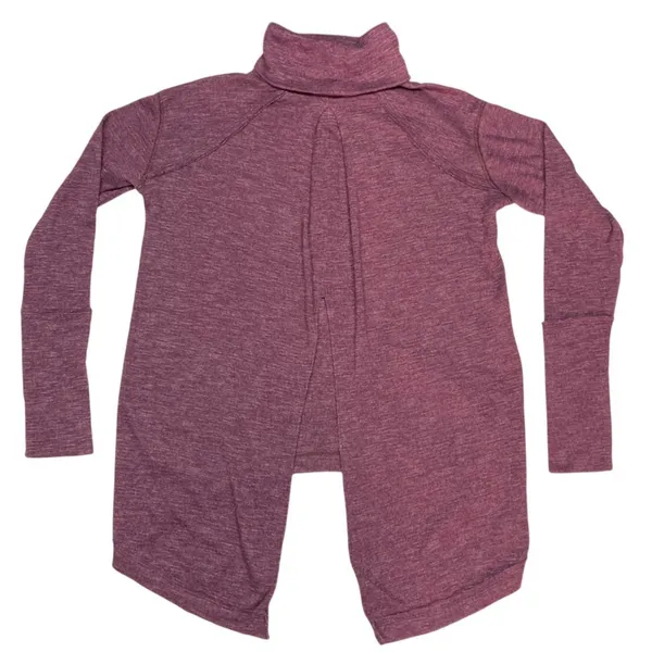 We The Free Free People Split Back Turtleneck High Low Top‎ Purple XS - Image 8