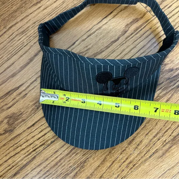 DISNEY PARKS Mickey Mouse Black And White Pinstripe Sun Visor Adjustable Size OS - Image 10