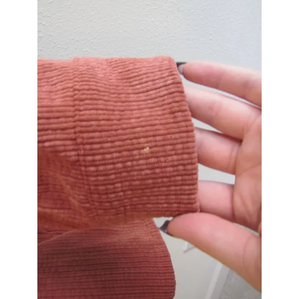 Forever 21 Button‎ Down Shirt Large Orange Corduroy Ribbed Oversized Shacket - Image 6