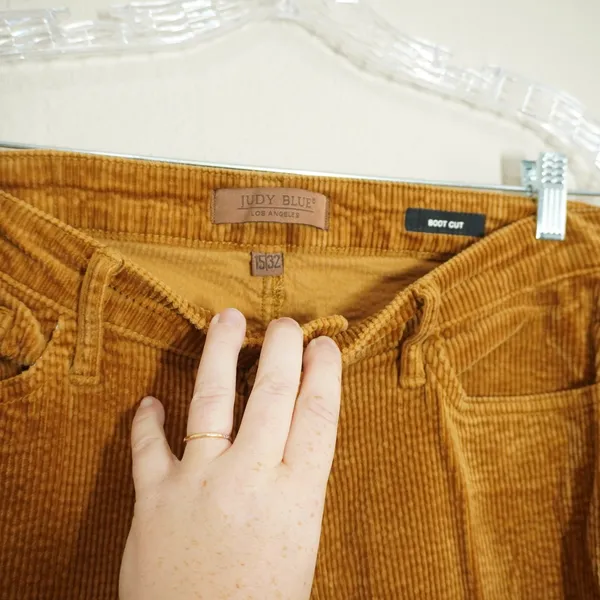 Judy Blue 15/32 Corduroy Pants Brown Mustard Yellow Excellent Bootcut Trousers - Image 4