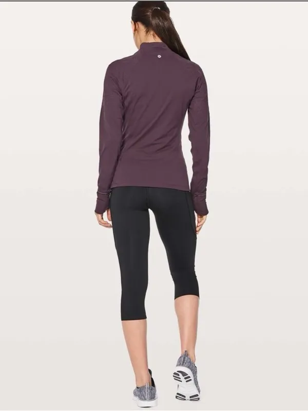 Lululemon Toasty Tech 1/2 Zip Black cherry maroon W3AXUS tech fleece size 6 - Image 2