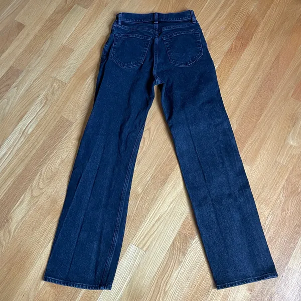 Abercrombie & Fitch The ’90s Relaxed High Rise Jeans Women’s Size 25 Black Straight Leg - Image 4